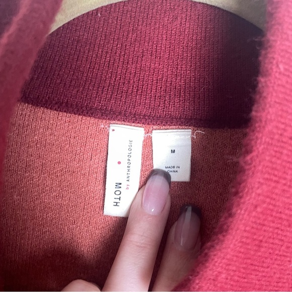 Anthropologie By Moth Deep Red One Button Cardigan Sweater - Picture 7 of 8